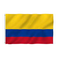 Drapeau national colombien en polyester 3x5 pieds, couleurs vives, design personnalisé, avec œillets en laiton, jaune, bleu, rouge, pour l'extérieur