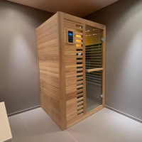 Calentadores de Cerámica de Madera de Hemlock para Uso Doméstico, Sauna Interior Infrarroja para 1 Persona