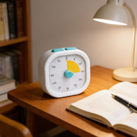 Timer hitung mundur produktivitas 60 menit, dengan Timer meja dapur google magnetis lampu, Timer Visual belajar Pomodoro untuk anak-anak