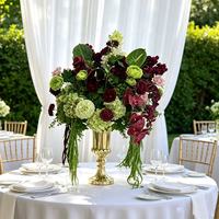 Großhandel Künstliche Blumen Tischdekoration Sweetheart-Tisch Arrangement Grünpflanzen Blumenkugeln Seiden-Anthurien Hochzeitsdekorationen