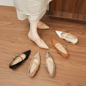 Mary Jane <b>Flats</b> <b>Pointed</b> <b>Toe</b> Patent Leather Single Strap <b>Flat</b> Shoes Women All Seasons Elegant Wedding Party Wear - Product Image 2