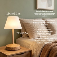Lampe de table en forme de champignon à moulage rotatif, rechargeable, tactile, 3600 mAh, étanche, pour chambre à coucher, intérieur et extérieur
