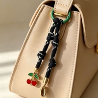 Porte-clés tendance JS en corde tressée style bohème, breloques personnalisées colorées, mini-pendentifs poisson, cerise, coquillage, conque, porte-clés multifonction en gros