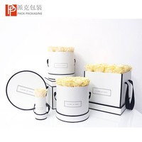 Boîte cylindrique en carton rigide ronde personnalisée pour bouquet de fleurs séchées ou préservées, emballage cadeau écologique