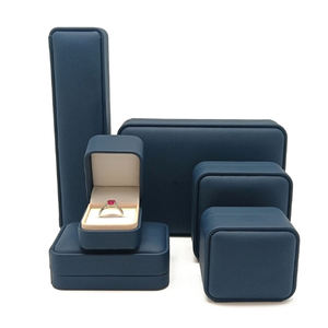 Kotak kemasan perhiasan flanel tampilan hadiah kotak perhiasan cincin kalung gelang kulit PU mewah Logo kustom - Product Image 3