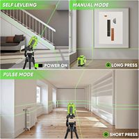 Niveau laser 4D NEOBRISKEN vert 360° auto-nivelant avec trépied 4x360, outil de construction et de rénovation pour alignement de carreaux de sol