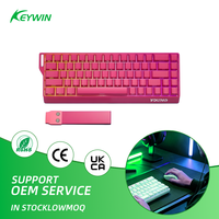 Clavier mécanique Keywin K68 trois modes (sans fil/filaire) RGB pour gaming e-sport, 68 touches gravées latéralement, pour ordinateur de bureau