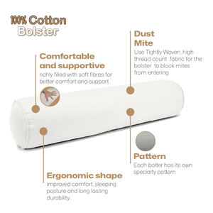 Traversin en coton à 100% en tissu respirant naturel pour un repos nocturne confortable et favorable - Product Image 3