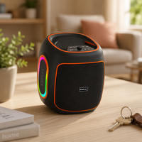BKK / OEM 20W RMS Enceinte portable avec microphone intégré, boîtier en plastique, LED RGB, alimentation par batterie, Boombox sans fil pour extérieur