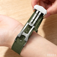 Bracelet de montre en nylon CHARM en gros, 20 mm 22 mm, en toile de voile, avec fermoir, noir, kaki, vert, bracelet en tissu