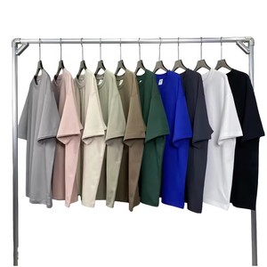 T-shirt décontracté pour homme en coton pur 260g de haute qualité, respirant, anti-plis, brodé, uni et tendance - Product Image 4