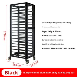 Plateau de cuisson multicouche fermé transparent support de rangement chariot jetable allant au lave-vaisselle et au four - Product Image 6