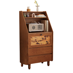 Meuble d'appoint en bois massif My Nest avec portes, 5 compartiments de rangement, meuble de salon, design moderne minimaliste - Product Image 5