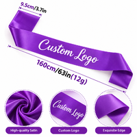 Ruban personnalisé en satin vierge multicolore avec logo et texte, accessoire de fête pour mariages, enterrements de vie de jeune fille et événements de remise des diplômes