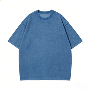 250GSM 100% Cotton Washed Vintage Mens T Shirt Custom DTG Printed Heat Transfer Blank Oversized Tee Wholesale - Product Image 1