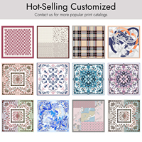 Foulard carré en soie de mûrier de grade 6A, rose poudré, motif géométrique en treillis, avec impression personnalisée, tombé soyeux, faible MOQ, OEM