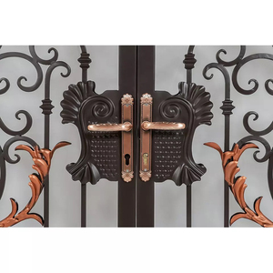 Kits d'art décoratif Antique de luxe, double porte pivotante en <span class=keywords><strong>fer</strong></span> <span class=keywords><strong>forgé</strong></span> pour allée - Product Image 3