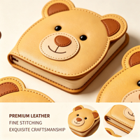 Carnet en PU en forme d'ours mignon OEM/ODM, journal animalier irrégulier avec logo personnalisé pour la création de carnets de notes originaux