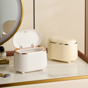 Light Luxury Pressing Desktop <strong>Trash</strong> <strong>Can</strong> <strong>Mini</strong> <strong>Trash</strong> <strong>Can</strong> <strong>with</strong> <strong>Lid</strong> Double <strong>Trash</strong> <strong>Can</strong> and Recycling - Product Image 2