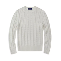 Pull en tricot torsadé pour homme, 100% coton, col rond noir, pour l'automne et l'hiver, vêtements décontractés, impression personnalisée, broderie de logo, vente en gros