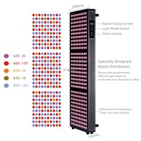 Appareil de luminothérapie infrarouge LED AL1500 à haute intensité pour hommes, panneau complet pour le corps, 300 LED, thérapie par lumière rouge pour le visage et la tête, sur pied