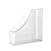 Estante de papel A4 de plástico transparente de un solo nivel, caja de almacenamiento de archivos Vertical para estudiantes de oficina, organizador de cajones de escritorio para estar