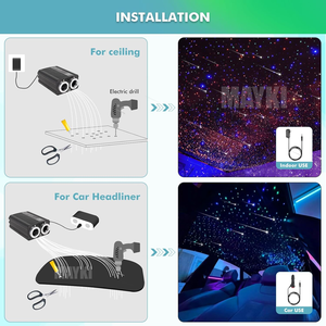 Kit d'éclairage de <span class=keywords><strong>plafond</strong></span> de voiture et de maison à fibres optiques RGBW activé par le son, avec lumières scintillantes et étoiles filantes - Product Image 4