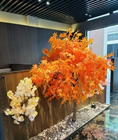 Arbre d'érable artificiel, feuilles rouges d'automne, plante bonsai artificielle pour la décoration intérieure et extérieure, maison, jardin, bureau, 1m