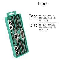 Jeu de 12 tarauds et filières M6-M12 UNC UNF BSP – Outil de coupe de filetage durable