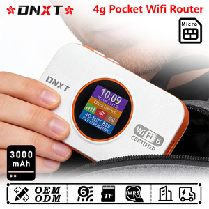 Router WiFi portátil DNXT LTE Cat4 WiFi6 con tarjeta SIM, configuración WPS con una sola tecla, punto de acceso/portátil, LCD, mifi 4G para viajes. - Product Image 1