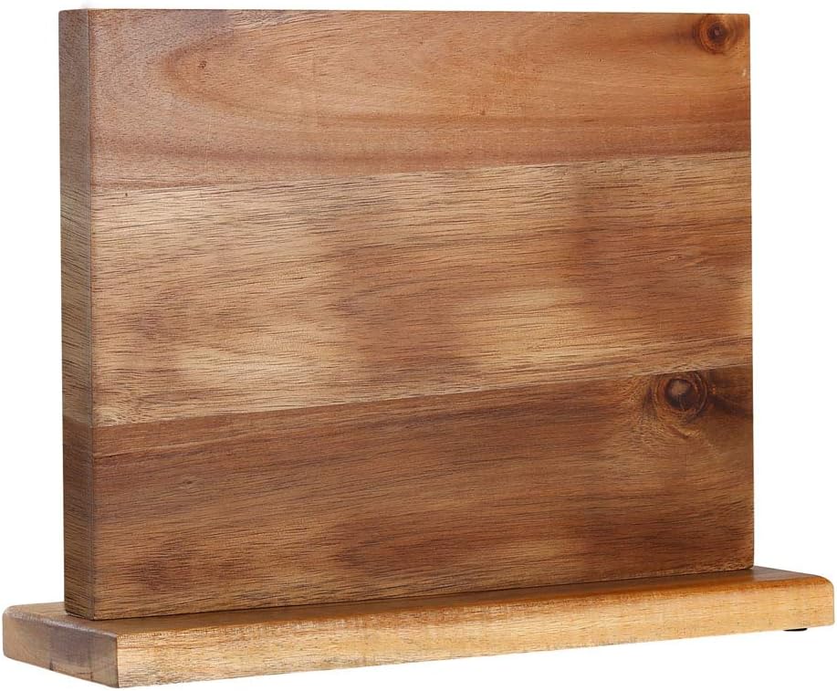 Soporte Magnético de Madera de Nogal para Cocina, Soporte Magnético de Doble Cara para Cuchillos