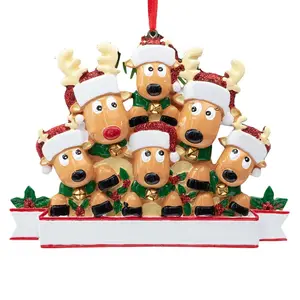 2023 famiglia resina ornamento di natale natale personalizzato renna famiglia decorazione natalizia albero ornamenti appesi per la casa