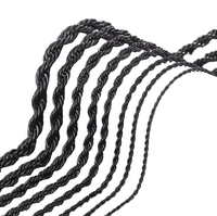 Collier à chaîne torsadée en acier inoxydable et or massif 3mm 18K pour hommes