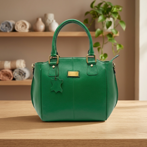 Sac à main vintage imprimé en cuir véritable avec fermeture éclair, bandoulière, souple, imperméable, durable, léger, capacité 3L+ - Product Image 1