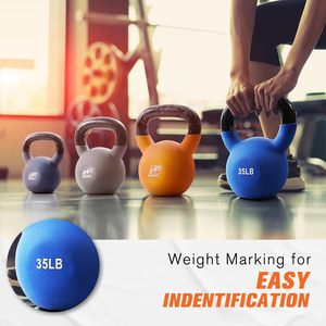 Kettlebell en fonte massif recouvert de néoprène pour le cross-training, la perte de poids et l'entraînement de force - Product Image 3