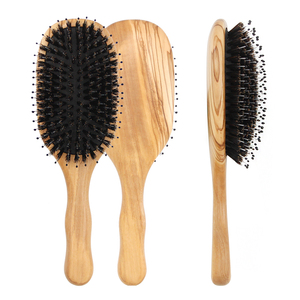 Cepillo Desenredante de Pelo con Cojín de Aire de Madera de Olivo con Masaje para el Cuero Cabelludo, Certificado <span class=keywords><strong>FSC</strong></span>, Peine de Madera Personalizado de Alta Calidad - Product Image 6