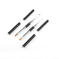 Spatule en acier à double usage pour gel poly acrylique et gelée, avec logo personnalisé, pour nail art, sculpture, mélange et peinture, stylo-pinceau de manucure