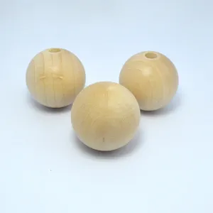 30 mm smooth beech wood bead unfinished custom wooden pellet