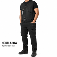Chaleco de Trabajo Ajustable de Algodón Resistente con Múltiples Bolsillos, Almacenamiento de Herramientas, Uniforme de Construcción, Logotipo Personalizado OEM ODM, Profesional