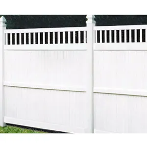 Factory development production easy installation pvc high privacy fence panels with top picket for house security