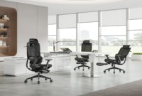 Chaise de bureau ergonomique en maille avec coussin en mousse, accoudoirs réglables, roulettes et fonction inclinable – Idéale pour le télétravail – Vente directe usine – MOQ 5