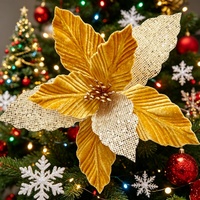 Realistische Weihnachtsblumen aus Stoff Künstliche Heimdekoration Innenraum-Blumenverzierungen