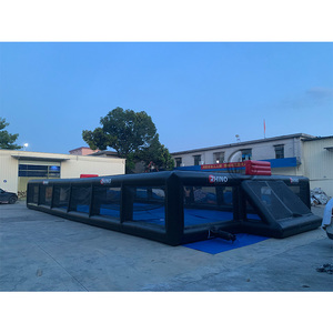 Customized Commercial PVC Outdoor Soccer Field Inflatable Football Field with <strong>Soap</strong> Football Pitch With Basketball <strong>Hoops</strong> - Product Image 6
