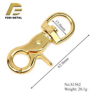 S1562 lusso personalizzato in oro chiaro zinco consente in metallo a molla girevole borsetta gancio a scatto per borsa accessori - Product Image 3