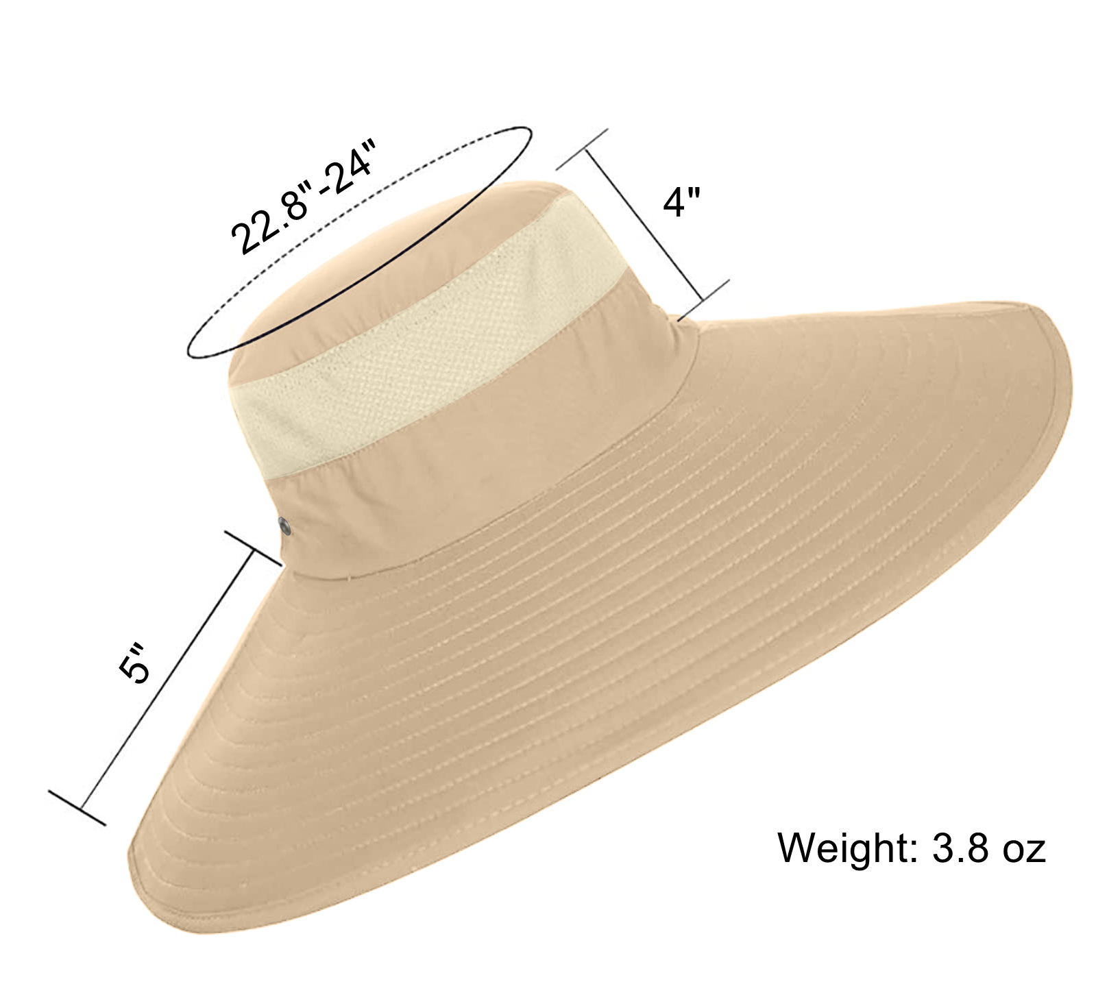 Super Wide UPF50+ Bucket Hat with Nylon Waterproof UV 