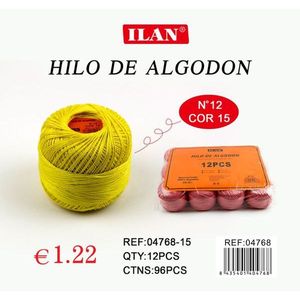 Filo di Cotone Ilan N. 12 Colore 15, Set da 12 Pezzi per Cucito - Product Image 3