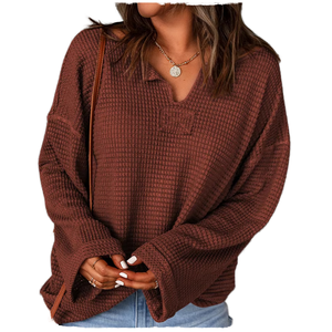 <b>Women</b> Soft Cotton Fleece <b>Sweatshirt</b> Crew <b>Neck</b> Relaxed Fit Long Sleeve Custom Logo Everyday Pullover - Product Image 1