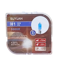 Ampoule de voiture en verre de quartz SUEZ à longue durée de vie H1 12V 55W, ensemble d'ampoules halogènes pour voiture, boîte en plastique