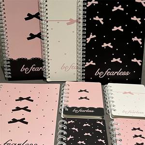 Carnet spirale A5 rose avec nœud papillon, style Instagram, cadeau de grande valeur, carnet ligné pour fille, idéal pour les <span class=keywords><strong>devoirs</strong></span> des étudiants - Product Image 4