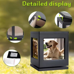 Schwarzer Gedenk sarg Hunde katze Urne Haustier Einäscherung Urne Memory Box Hund Asche Souvenir Box - Product Image 4